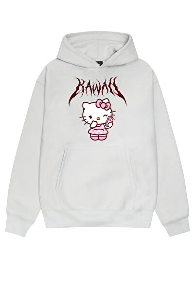 CC STORE Hello Kitty Grudge Gothic Kawaii Imprimat 100% Bumbac | Hanorac Unis...