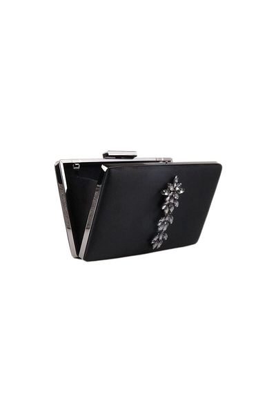 Wedding Fashion Culoare neagră cu carcasă argintie rochie de seară din satin geantă clutch bal de absolvire geantă de mână