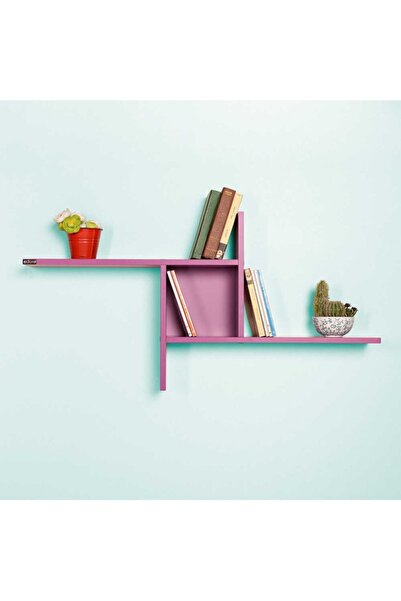 Adore Mobilya Dekoratif Duvar Rafı - Mor 100x50x18 Cm (GXYXD)