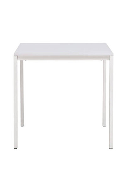 Adore Mobilya Retro Metal Ayaklı Mutfak Masası-Beyaz 75x75x75 cm