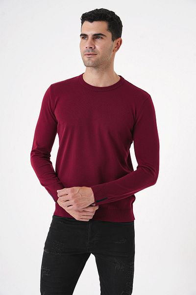 CHUBA Men's Crew Neck Knitwear Sweater Claret Red 20w150