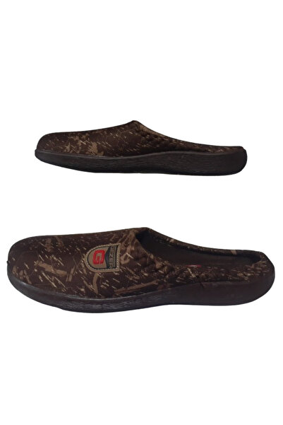 GEZER Ανδρικές παντόφλες εσωτερικού χώρου με ορθοπεδική σόλα με μοτίβο καφέ ρίγες Gezerr302-11