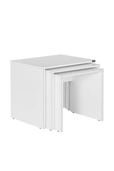 Adore Mobilya Adore Trıple Zigon Sehpa 3'lü - Lake Beyaz