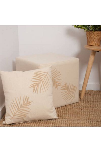 Adore Mobilya Palm Throw Pillow - Beige/Leaf Printed, 45x45x10 cm
