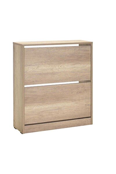 Adore Mobilya Flat Duo 2 Katlı Geniş Ayakkabılık-açık Ceviz(tori) 73x84x26 Cm...