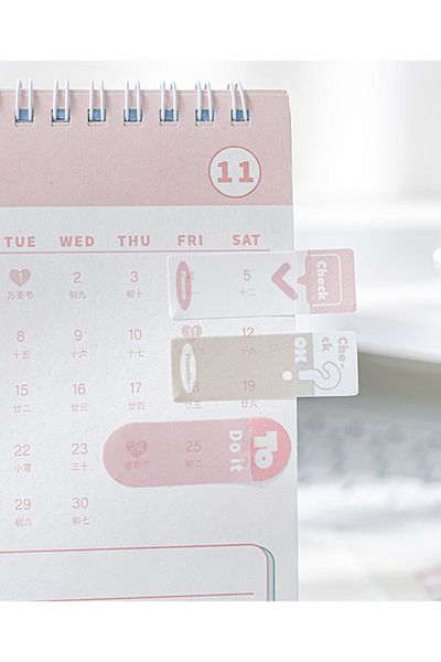 GUGUK Pink Themed Note-Check Sticky Note Set (Ggk-Zx003)