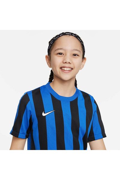 Nike Stripe Division Iv Kids Blue Round Collar Jersey