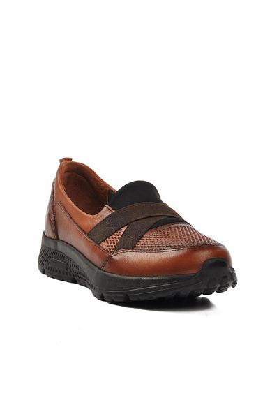 AYAKMOD 017-L Tan Genuine Leather Women's Casual Shoes