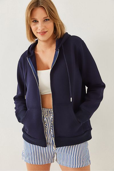 Bianco Lucci Damen-Känguru-Taschen-Strickjacke mit Kapuze MBHS013 60601013