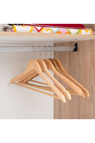 Adore Mobilya 5-Piece Natural Solid Clothes Hanger Set