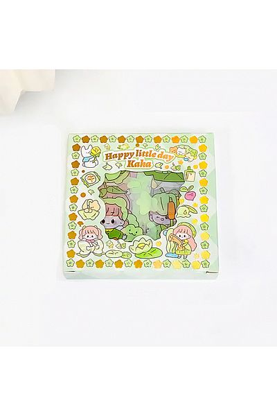GUGUK مجموعة ملصقات تحت عنوان Happy Little Day مكونة من 100 ورقة - مجلة رصاصة (GGK-DS004)
