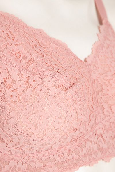 Penti # everisey Pink Fără sârmă Dantela Fără Suport Sutien Plus Size
