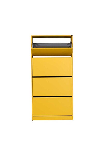 Adore Mobilya Flat Duo 4 Katlı Geniş Ayakkabılık-sarı 73x157x26 Cm (gxyxd)