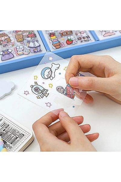 GUGUK Sakura Themed 100 Sheets 4 Compartments Sticker Set • Bullet Journal (Ggk-Dz073)