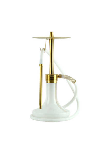 Oduman Infinity Nargile - Beyaz Cam-Gold Gövde