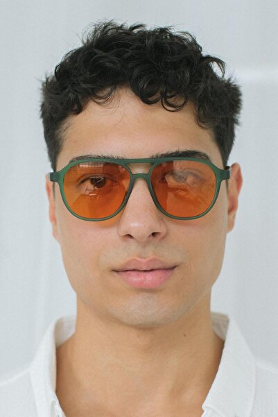 Bilge Karga Richard Matt Green Orange Sunglasses for Men