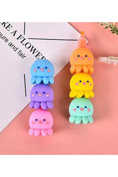 Trade Bazaar Mini 6 Adet Fosforlu Eğlenceli Boya Kalemi