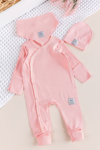 Babymod Natural Baby Jumpsuit Set with Gloves