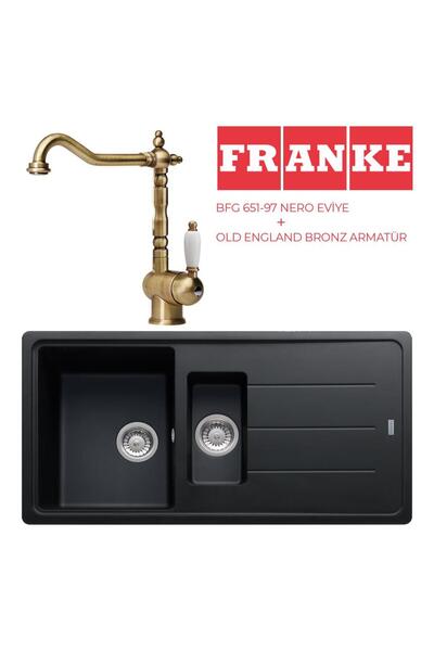 Franke BFG 651 Nero Evye, Old England Bronz Armatür Set