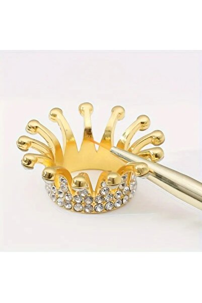 Venalisa Gold Taç Şeklinde Protez Tırnak Fırça Tutucu Fırça Standı