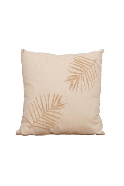 Adore Mobilya Palm Throw Pillow - Beige/Leaf Printed, 45x45x10 cm