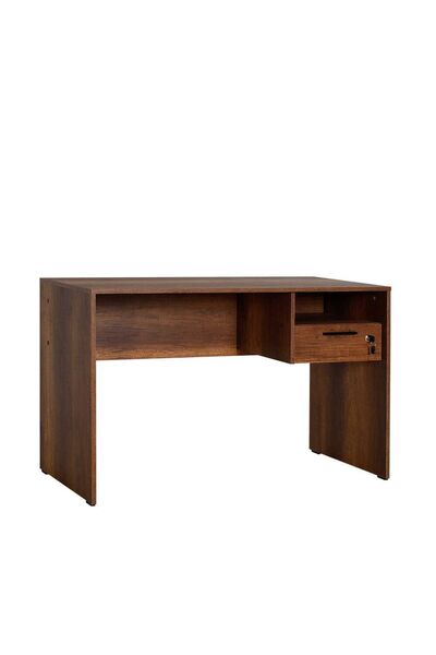 Adore Mobilya Concept Kilitli Çekmeceli Çalışma Masası-koyu Ceviz (oslo Ceviz) 120x75x60 Cm (gxyxd)