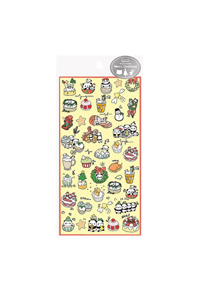 GUGUK Yılbaşı Temalı Tatlı Panda Sticker Seti • Bullet Journal (GGK-ZW006)
