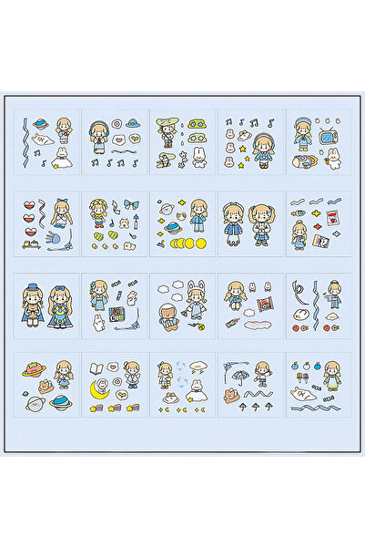 GUGUK Stars Temalı 20 Yaprak Sticker Seti • Bullet Journal (GGK-DY088)