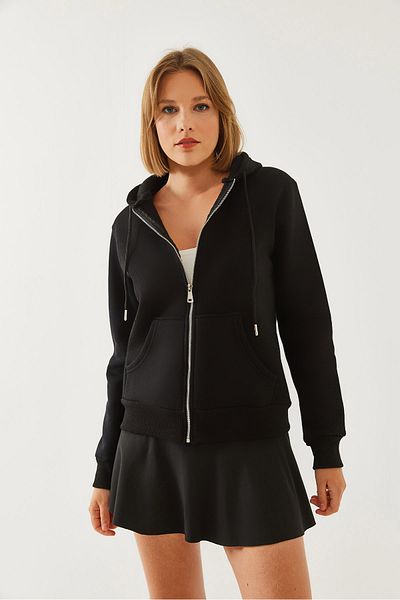 Bianco Lucci Cardigan cu glugă cu buzunar cangur pentru femei MBHS013 60601013