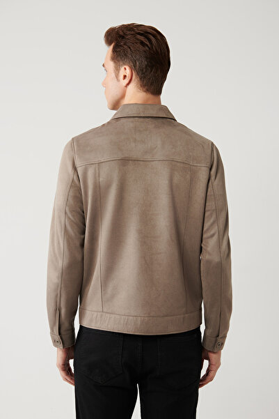 Avva Erkek Antrasit Klasik Yaka Süet Görünümlü Cepli Ceket A41Y6011