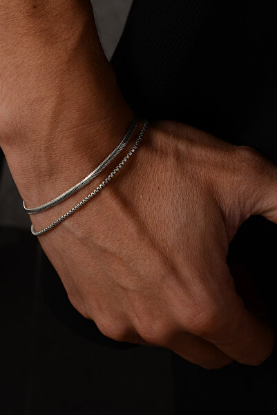 Ricco Jewellery 925 Ayar Gümüş Old Money Oksitli Dodge Bileklik