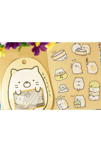GUGUK 50 Pieces of Neko Themed Sumikko Gurashi Sticker Set - Bullet Journal (Ggk-Dc016)
