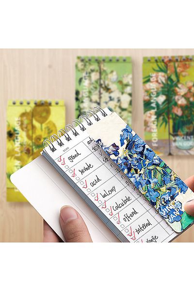 GUGUK White Roses Spiral Reminder Notebook (Ggk-Zj001)