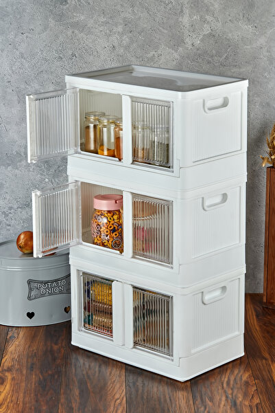 akisshome Akiss Home Çok Amaçlı Kapaklı Portatif Istiflenebilir Organizer Dol...