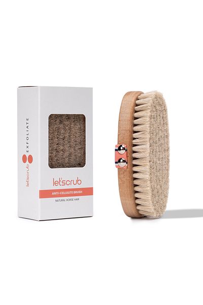 LET'SCRUB 100% Natural Horsehair Cellulite Brush Anti Cracked Cellulite and Ingrown Hair