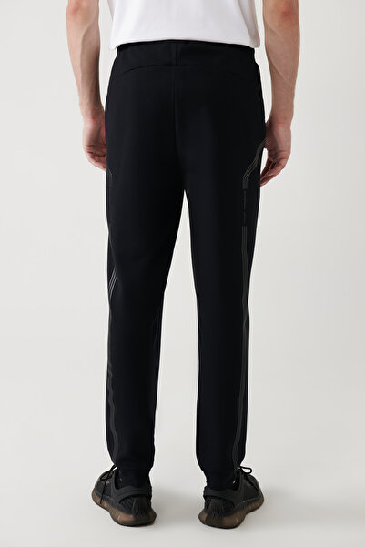 Avva Erkek Siyah Beli Lastikli Bağcıklı Bi-Stretch Regular Fit Eşofman Altı A41Y3441