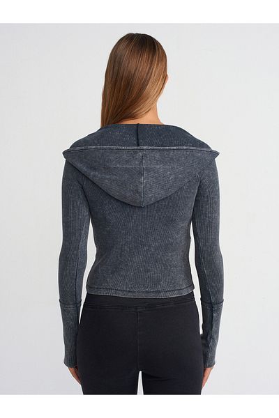 Dilvin 31288 Washing Effect Hooded Ball-Anthracite