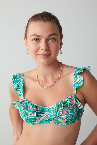 Penti Πολύχρωμο μπλουζάκι μπικίνι Palm Neon Frill