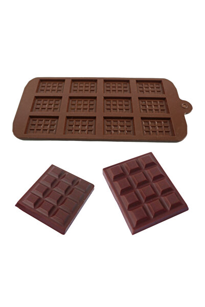 Getshopmini 12 قطعة من قوالب أقراص الشوكولاتة المصنوعة من السيليكون - زوج مستطيل