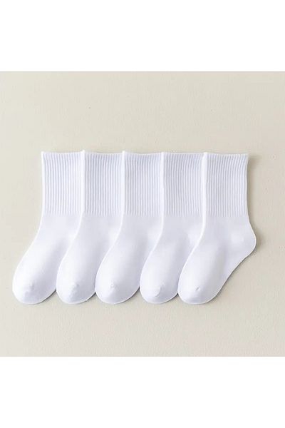 vavia Socks Universe Unisex 6-Piece White Plain Tennis Socks