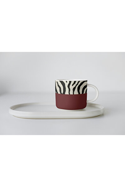 EYBaskı Tasarım Nescafe Fincani - Porcelen, Colorful and Zebra Patterned Print