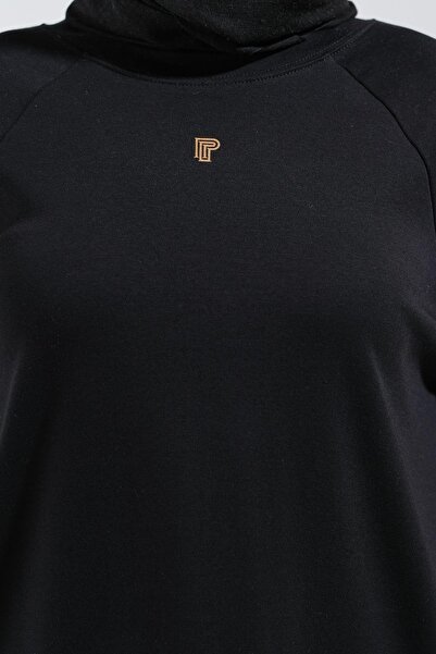 Plistre 2255_Reglan Sleeves Minimal Printed Basic Oversize Comfortable Fit Hijab Tunic