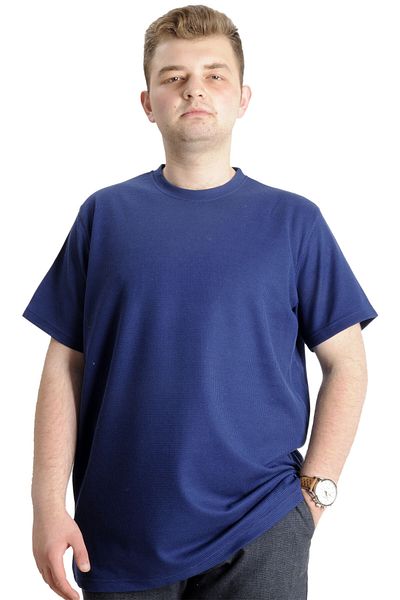 ModeXL Mode Xl Tricou Bărbați Marime Mari Crew Deck Waffle 20033 Indigo