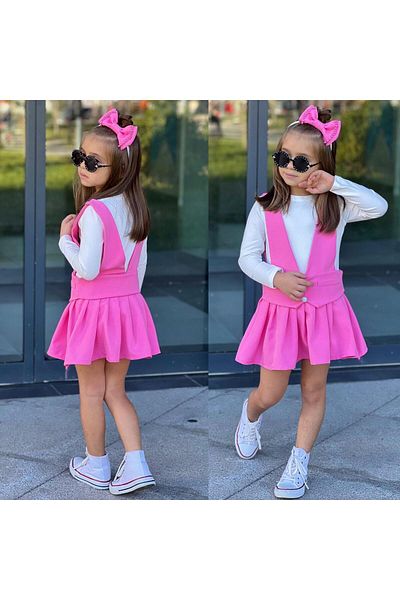 RAPAPA Girl's Dress Set with Long Sleeve Blouse - 9069