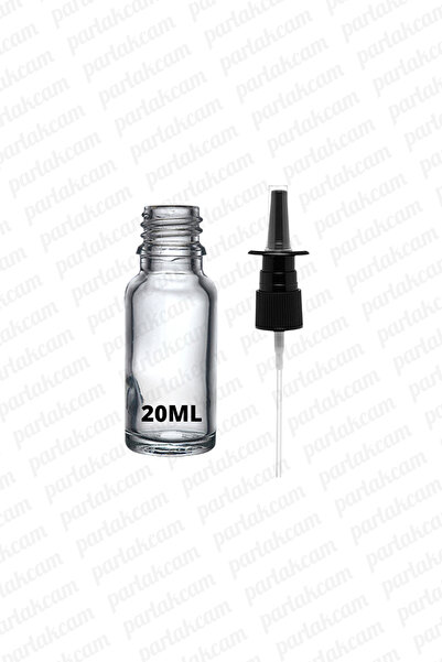parlakcam 20ml Burun Spreyi Şişesi 20cc Nazal Burun Sprey Şeffaf Cam Şişe Kal...