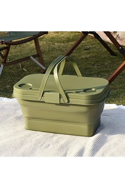 polo55.sport.1855 Multi-Purpose, Foldable Picnic Basket with Cream Cutting Board and Desk