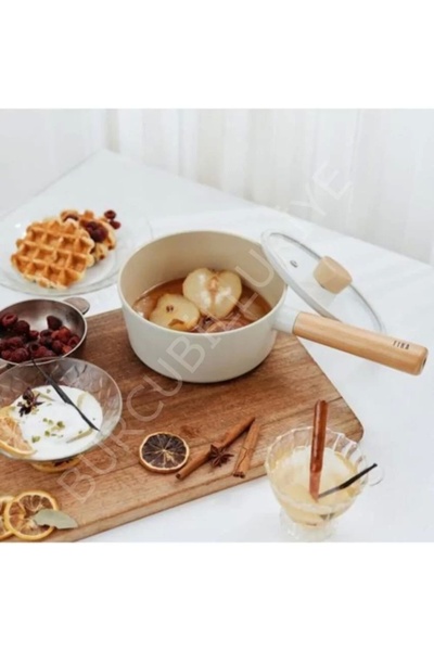 NEOFLAM Fika Aluminum Cast 18 cm Beige Sauce Pot