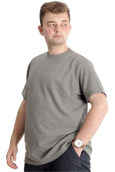 ModeXL Ανδρικό μπλουζάκι Mode Xl Μεγάλο μέγεθος Crew Neck Waffle 20033 Χακί
