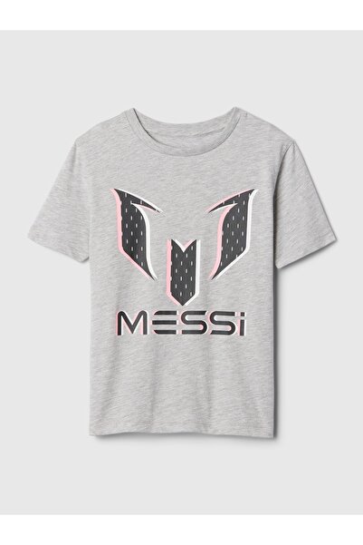 GAP Erkek Çocuk Gri Messi Grafikli T-Shirt