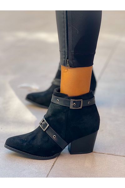 irmona CIZME DAPNE BLACK DANA MINI DALLAS CU CATARAMA DE piele intoarsa